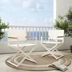 Folding 2-Pack Directors Chairs, Sling and Woodgrain Armrests, Black