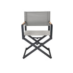 Folding 2-Pack Directors Chairs, Sling and Woodgrain Armrests, Black