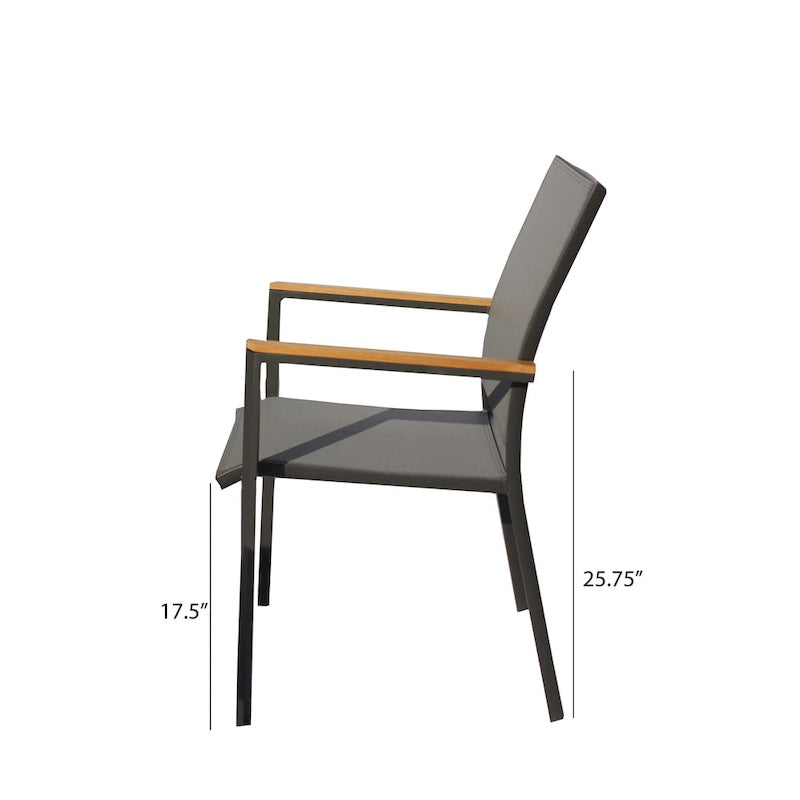 Catania Dark Gray 11-Piece Aluminum Outdoor Dining Set with Sling Set in Pewter - N/A