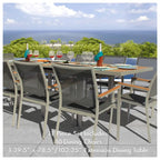 Catania Grey Seagull 11-Piece Aluminum Outdoor Dining Set with Sling Set in Pewter - N/A