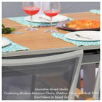 Catania Grey Seagull 11-Piece Aluminum Outdoor Dining Set with Sling Set in Pewter - N/A