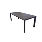 Riviera Dark Grey 9-Piece Aluminum Outdoor Dining Set with Sling Set in Smoke Grey - N/A