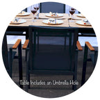 Riviera Dark Grey 9-Piece Aluminum Outdoor Dining Set with Sling Set in Smoke Grey - N/A