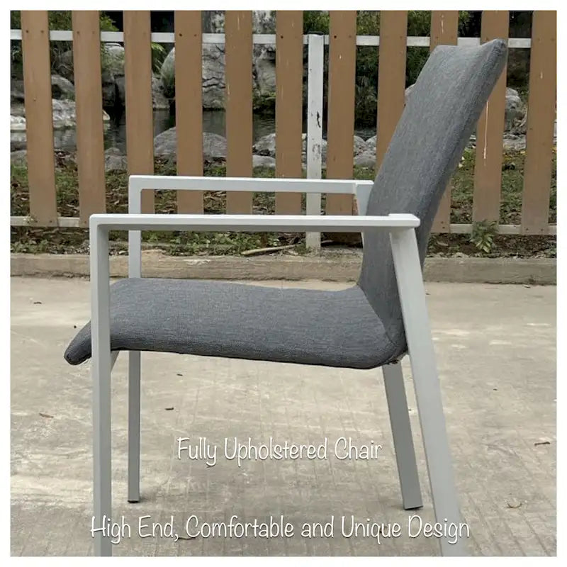 Vesuvio Light Grey 11-Piece Aluminum Outdoor Dining Set with Sling Set in Midnight Grey - N/A