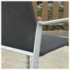 Vesuvio Light Grey 11-Piece Aluminum Outdoor Dining Set with Sling Set in Midnight Grey - N/A