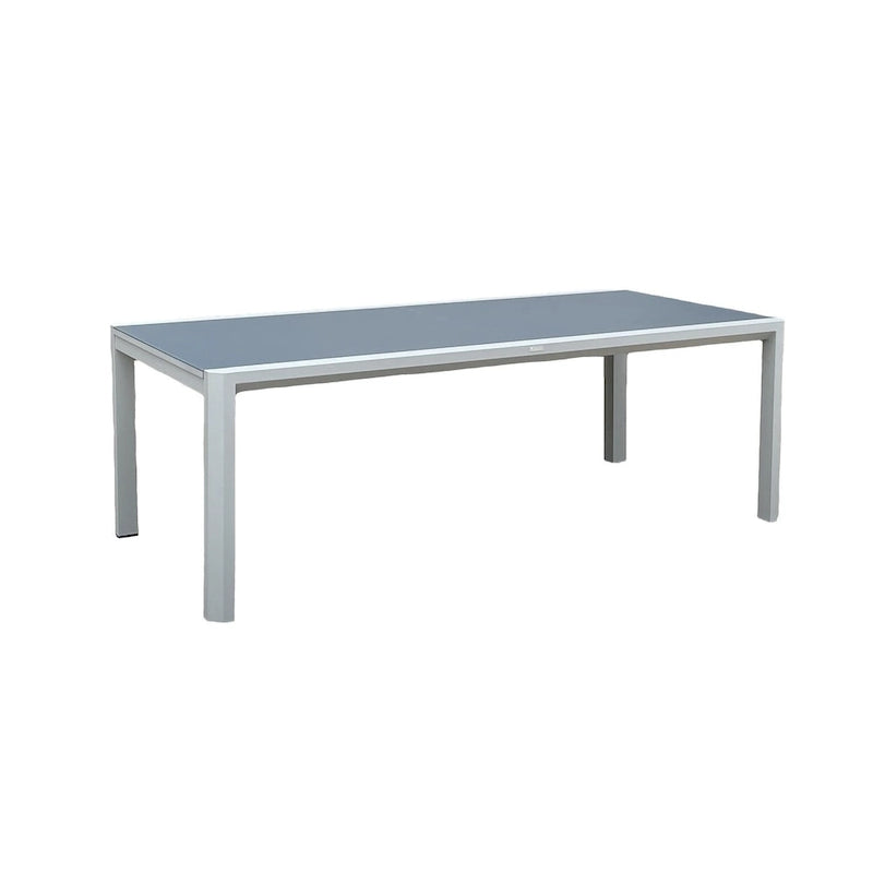 Vesuvio Light Grey 11-Piece Aluminum Outdoor Dining Set with Sling Set in Midnight Grey - N/A
