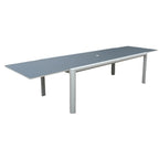 Vesuvio Light Grey 11-Piece Aluminum Outdoor Dining Set with Sling Set in Midnight Grey - N/A
