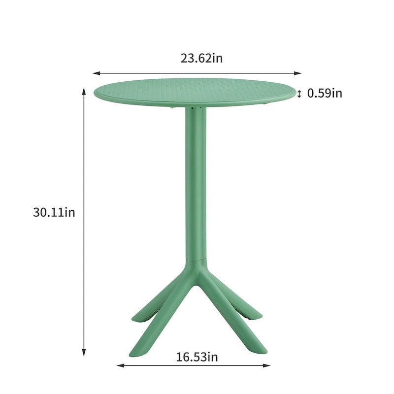 3-Piece Outdoor Bistro Set, 2 Stackable Chairs & 1 Table, Durable Resin Material for Balcony, Patio, Garden