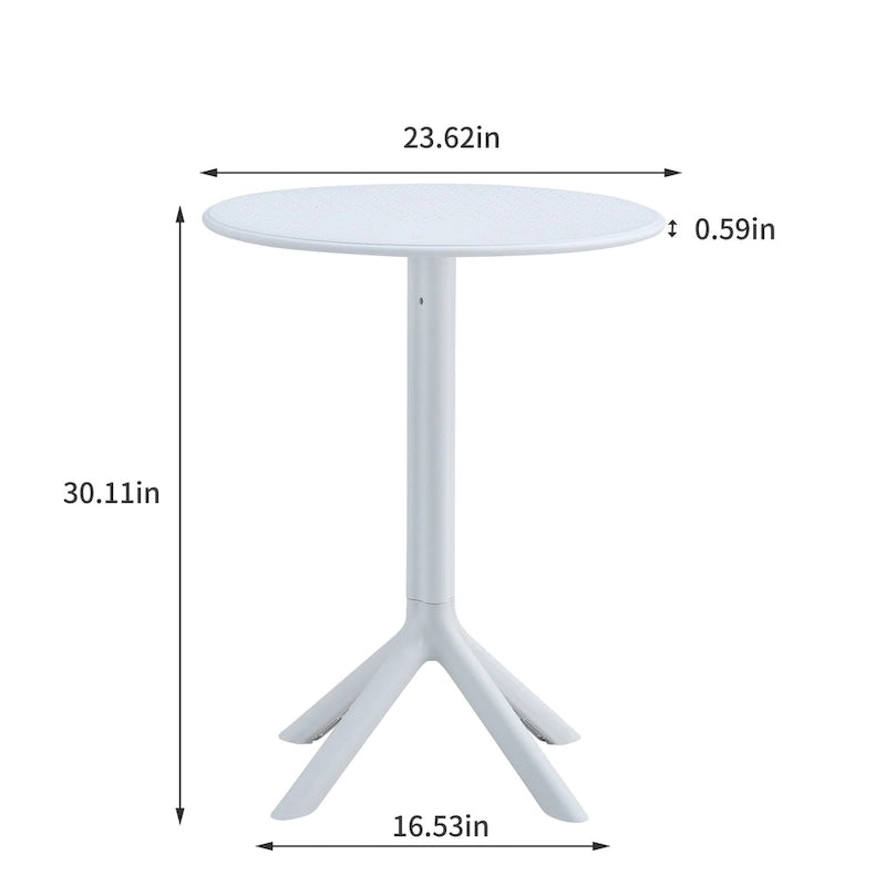 3-Piece Outdoor Bistro Set, 2 Stackable Chairs & 1 Table, Durable Resin Material for Balcony, Patio, Garden