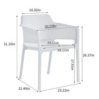 3-Piece Outdoor Bistro Set, 2 Stackable Chairs & 1 Table, Durable Resin Material for Balcony, Patio, Garden