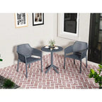 3-Piece Outdoor Bistro Set, 2 Stackable Chairs & 1 Table, Durable Resin Material for Balcony, Patio, Garden