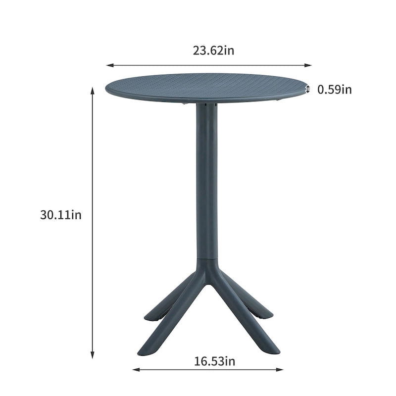 3-Piece Outdoor Bistro Set, 2 Stackable Chairs & 1 Table, Durable Resin Material for Balcony, Patio, Garden