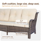 9 Pieces Outdoor Patio Furniture Set Wicker Swivel Chair with Ottoman