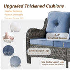 9 Pieces Outdoor Patio Furniture Set Wicker Swivel Chair with Ottoman