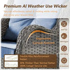 9 Pieces Outdoor Patio Furniture Set Wicker Swivel Chair with Ottoman