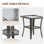 9 Pieces Outdoor Patio Furniture Set Wicker Swivel Chair with Ottoman