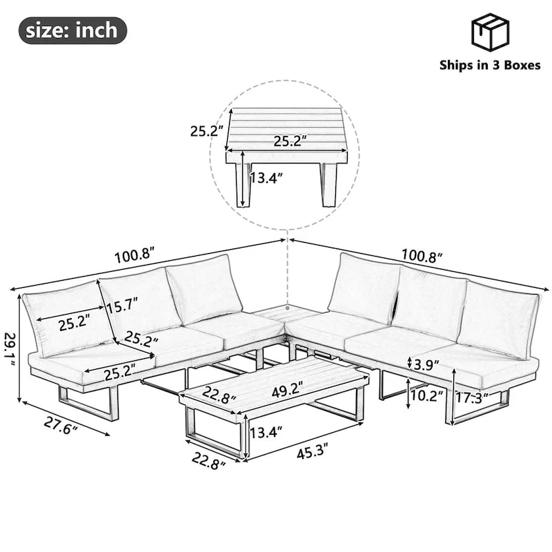 Outdoor Sectional Sofa Set