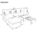 8-Piece Patio Sectional Sofa Set with Coffee Table