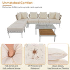 8-Piece Patio Sectional Sofa Set with Coffee Table