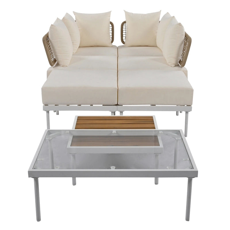 8-Piece Patio Sectional Sofa Set with Coffee Table