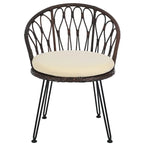 Outdoor Leisure Set, 2 Rattan Single Chairs with A Glass Round Table, Perfectly Suited for Patios, Balconies, and Courtyards