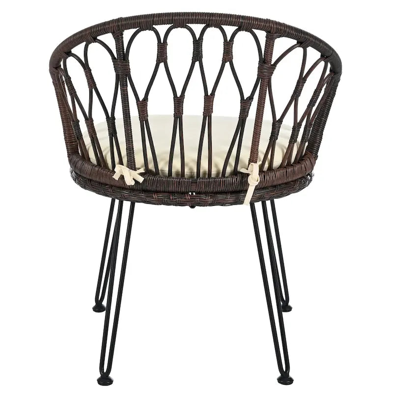 Outdoor Leisure Set, 2 Rattan Single Chairs with A Glass Round Table, Perfectly Suited for Patios, Balconies, and Courtyards