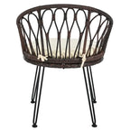 Outdoor Leisure Set, 2 Rattan Single Chairs with A Glass Round Table, Perfectly Suited for Patios, Balconies, and Courtyards