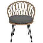 Outdoor Leisure Set, 2 Rattan Single Chairs with A Glass Round Table, Perfectly Suited for Patios, Balconies, and Courtyards