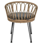 Outdoor Leisure Set, 2 Rattan Single Chairs with A Glass Round Table, Perfectly Suited for Patios, Balconies, and Courtyards