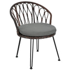 Outdoor Leisure Set, 2 Rattan Single Chairs with A Glass Round Table, Perfectly Suited for Patios, Balconies, and Courtyards
