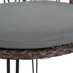 Outdoor Leisure Set, 2 Rattan Single Chairs with A Glass Round Table, Perfectly Suited for Patios, Balconies, and Courtyards