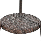 Outdoor Leisure Set, 2 Rattan Single Chairs with A Glass Round Table, Perfectly Suited for Patios, Balconies, and Courtyards