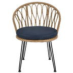 Outdoor Leisure Set, 2 Rattan Single Chairs with A Glass Round Table, Perfectly Suited for Patios, Balconies, and Courtyards