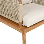Modern Outdoor 3-piece Acacia Wood Sofa Set with Coffee Table for Patio