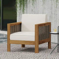 Outdoor Acacia Wood Club Chairs, 2-Pcs