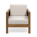 Outdoor Acacia Wood Club Chairs, 2-Pcs