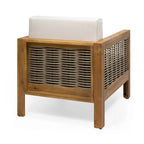 Outdoor Acacia Wood Club Chairs, 2-Pcs