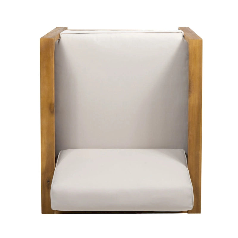 Outdoor Acacia Wood Club Chairs, 2-Pcs