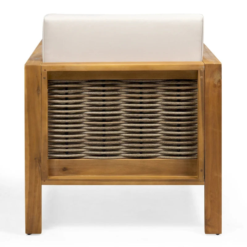 Outdoor Acacia Wood Club Chairs, 2-Pcs