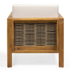 Outdoor Acacia Wood Club Chairs, 2-Pcs