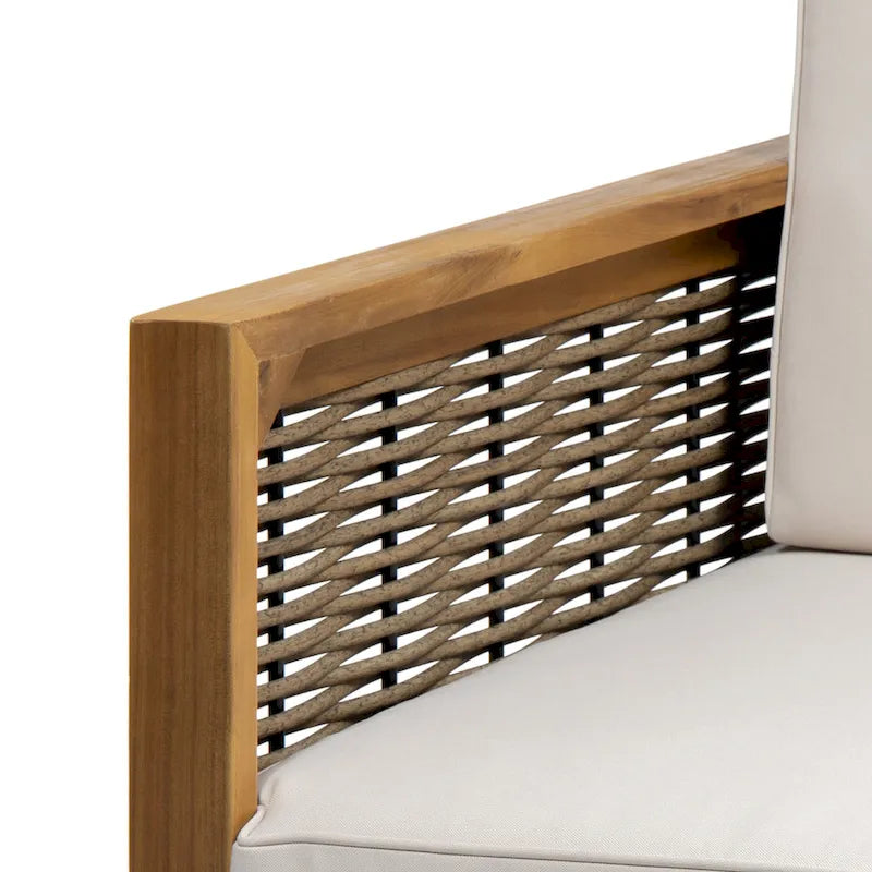 Outdoor Acacia Wood Club Chairs, 2-Pcs
