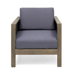 Outdoor Acacia Wood Club Chairs, 2-Pcs