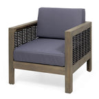 Outdoor Acacia Wood Club Chairs, 2-Pcs