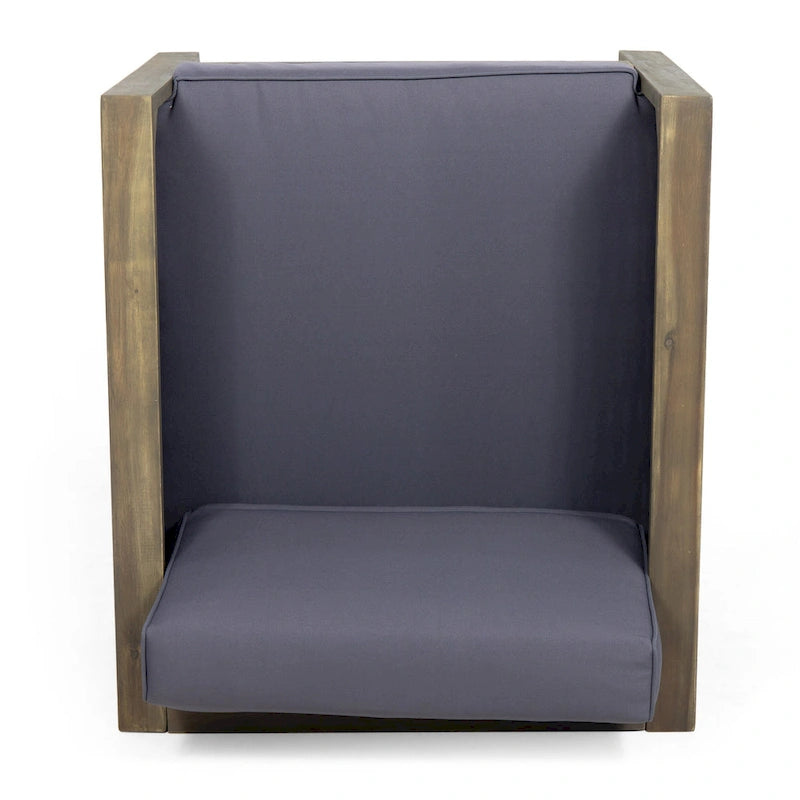 Outdoor Acacia Wood Club Chairs, 2-Pcs