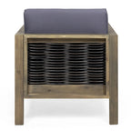 Outdoor Acacia Wood Club Chairs, 2-Pcs