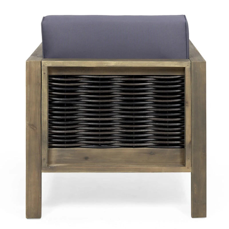 Outdoor Acacia Wood Club Chairs, 2-Pcs