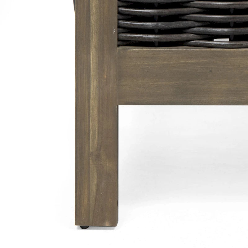 Outdoor Acacia Wood Club Chairs, 2-Pcs