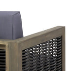 Outdoor Acacia Wood Club Chairs, 2-Pcs