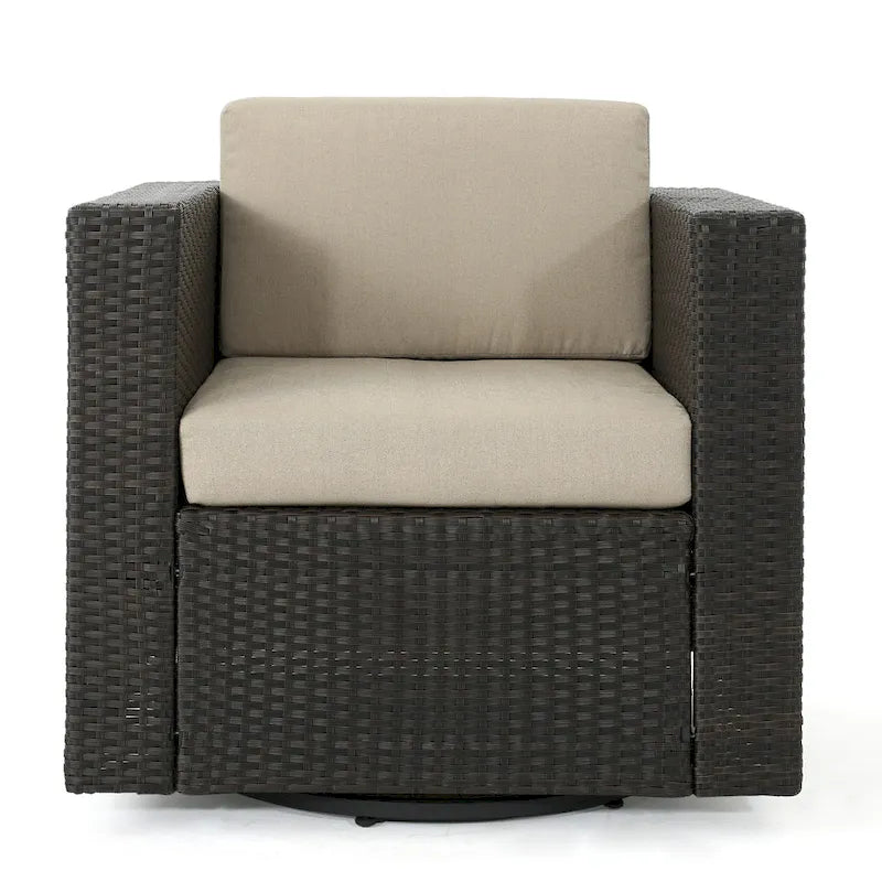 Comfortable and Flexible Outdoor Swivel Patio Chair with Cushions