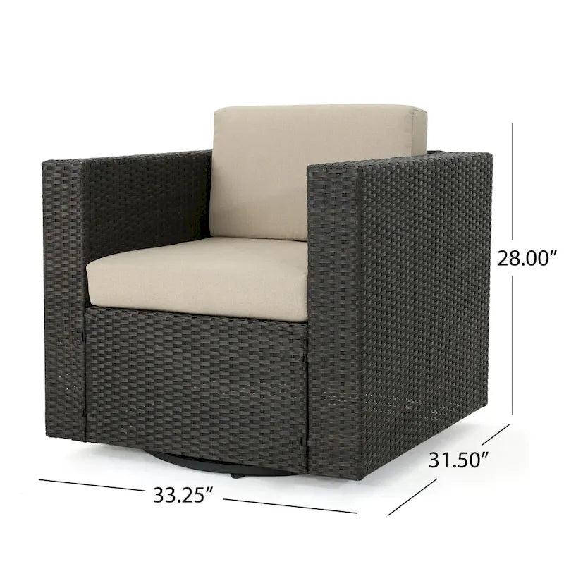 Comfortable and Flexible Outdoor Swivel Patio Chair with Cushions